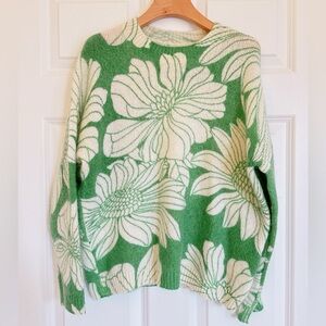 Floral Green mohair Sweater